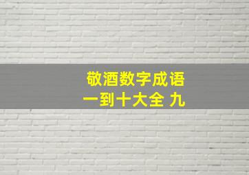 敬酒数字成语一到十大全 九